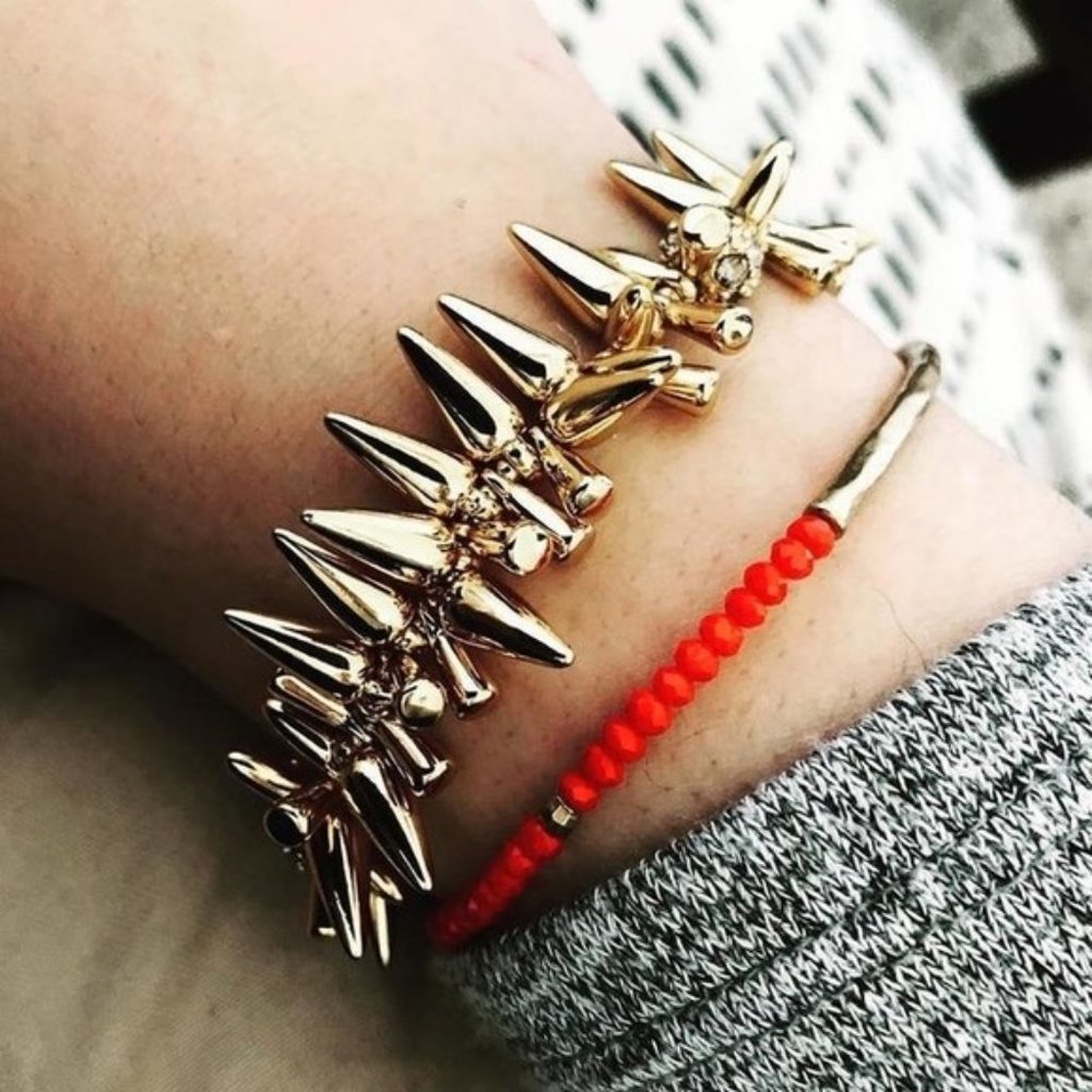 Stella & Dot | Dainty Gold Delicate Coral Red Beaded Tabitha Stretch Braโฆ - Picture 13 of 13